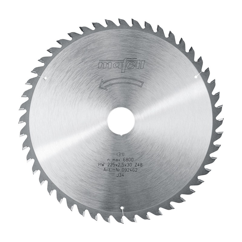 TCT saw blade, 225 x 1.8/2.5 x 48 mm, 48 teeth, AT, for fine cuts