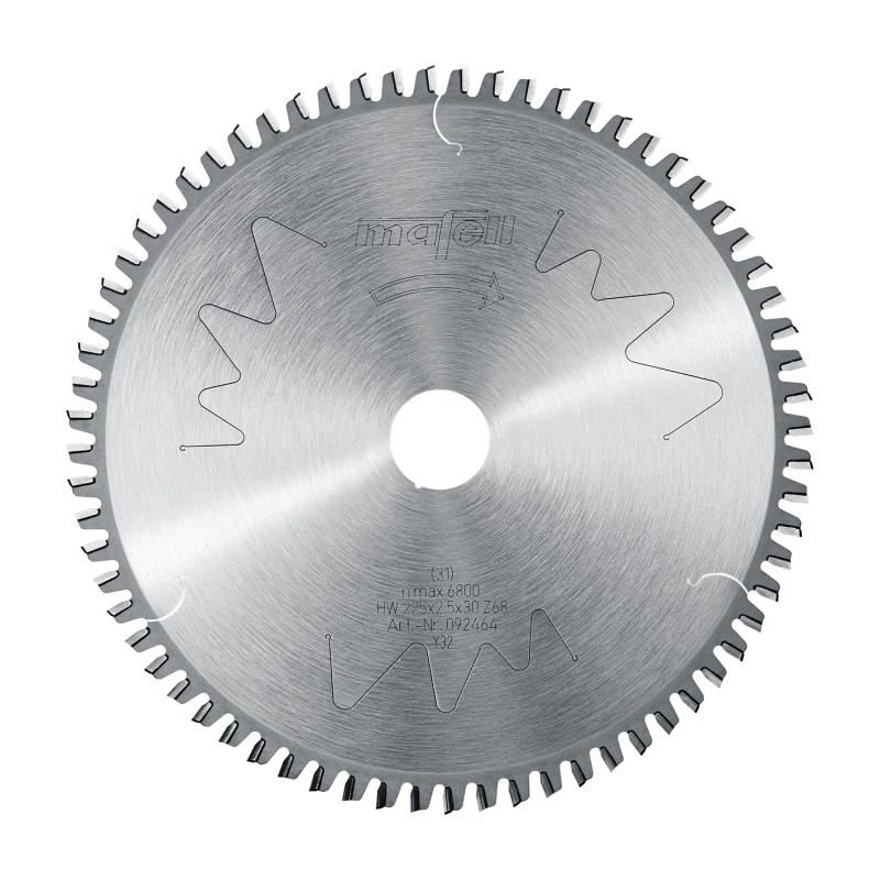 Mafell TCT saetera 225×1,8/2,5×30 mm – 68 hammast plastile ja alumiiniumile