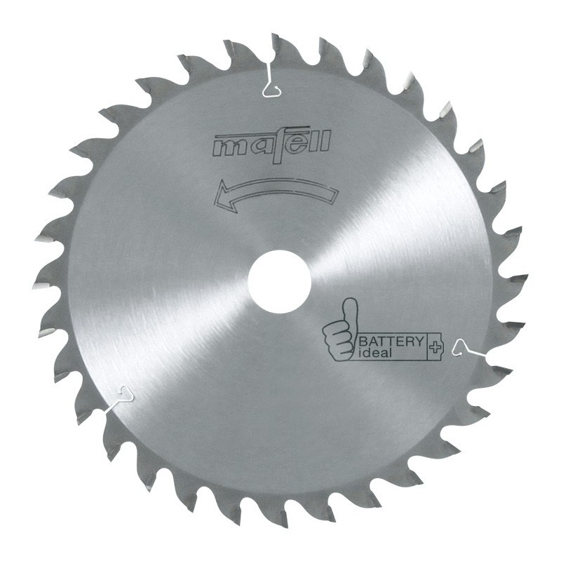 TCT saw blade, 185 x 1.2/1.8 x 20 mm, 32 teeth, AT, ideal for battery use