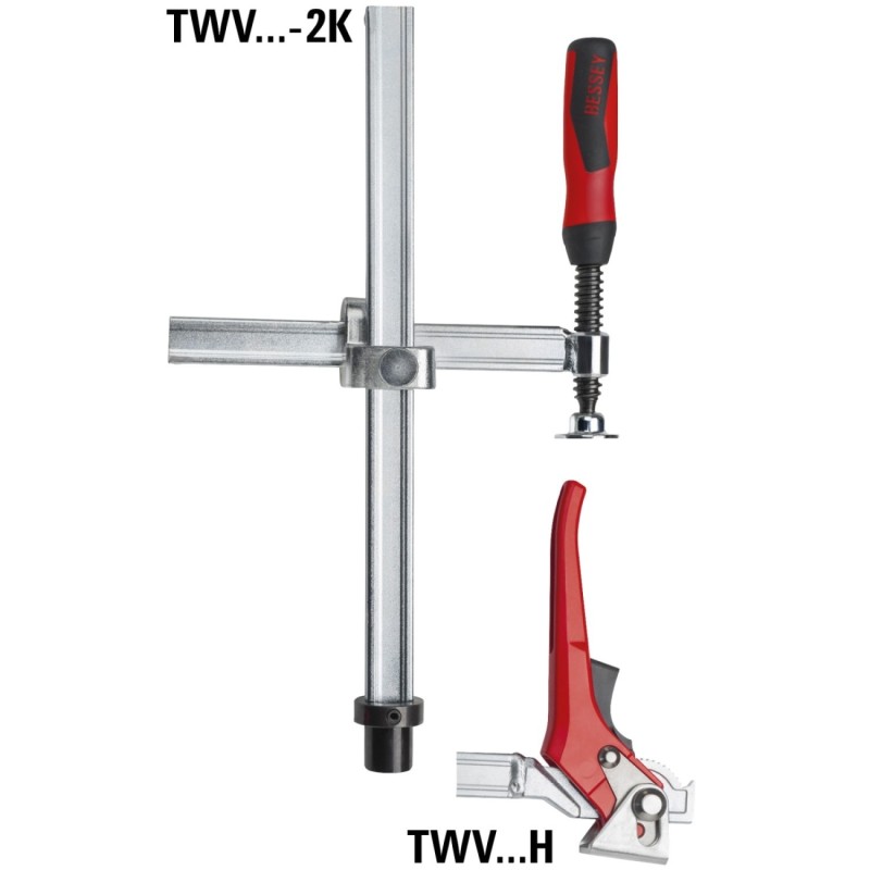 Pitskruvi keevituslauale TWV16, 200 x 30150 mm, Ø 16 mm, plastkäepide 2-komponentne, Bessey