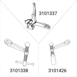Complete sliding arm for SLV size wooden handle, throat depth 120