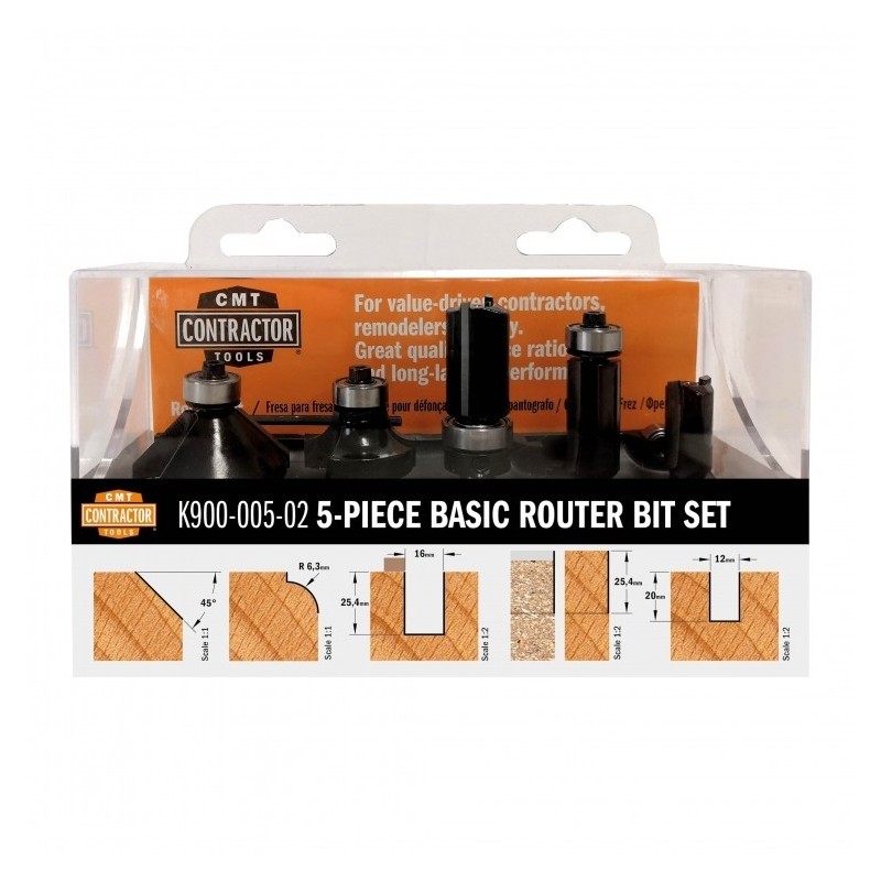 5-PIECE SET PROFILED  STRAIGHT CUTTERS HW Z2 S-8 D-12-16-12.7-25-35 RH