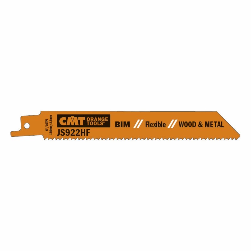 5 SABRE SAW BLADES FOR WOOD-METALS BIM 150x2,5x10TPI