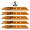5 SABRE SAW BLADES FOR WOOD-METALS BIM 150x2,5x10TPI