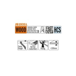 5 SABRE SAW BLADES FOR WOOD HCS 240x5x5TPI
