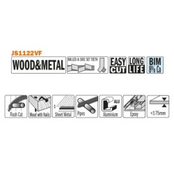 5 SABRE SAW BLADES FOR WOOD-METALS BIM 225x2,5x10TPI