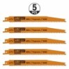 5 SABRE SAW BLADES FOR WOOD HCS 200x2,4-4x6-10TPI