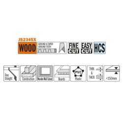 5 SABRE SAW BLADES FOR WOOD HCS 200x2,4-4x6-10TPI