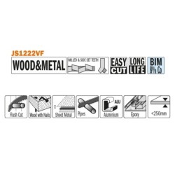 5 SABRE SAW BLADES FOR WOOD-METALS BIM 300x1,8-2,6x10-14TPI