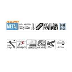 5 SABRE SAW BLADES FOR METALS BIM 225x2,9x9TPI