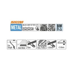 5 SABRE SAW BLADES FOR METALS BIM 150x1,8x14TPI
