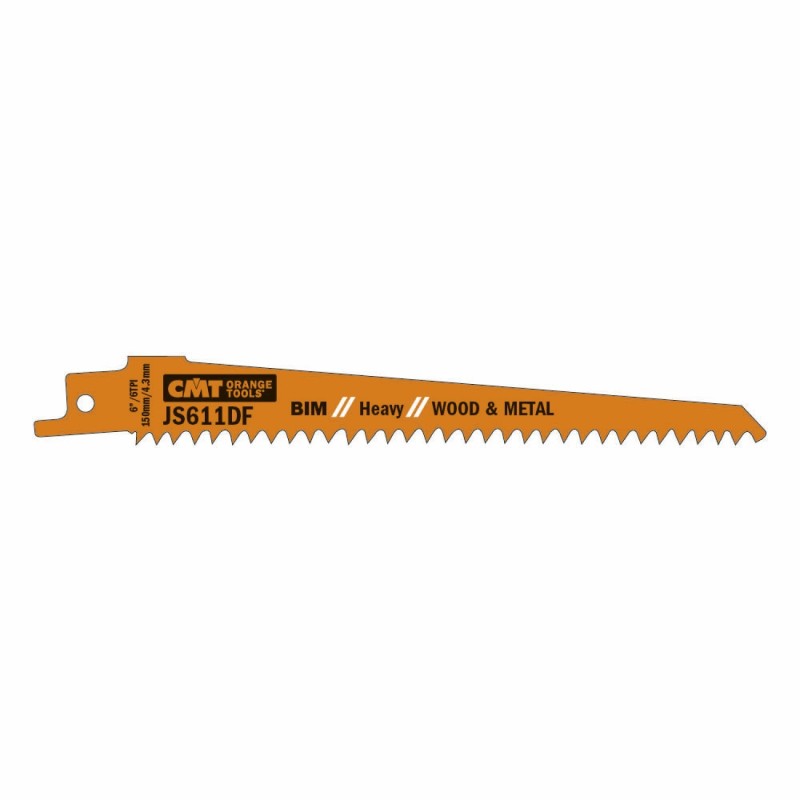 5 SABRE SAW BLADES FOR WOOD-METALS BIM 150x4,3x6TPI