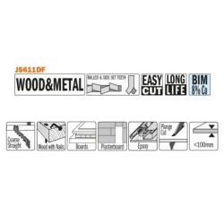 5 SABRE SAW BLADES FOR WOOD-METALS BIM 150x4,3x6TPI