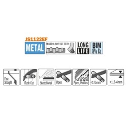 5 SABRE SAW BLADES FOR METALS BIM 225x1,4x18TPI