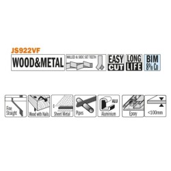 5 SABRE SAW BLADES FOR WOOD-METALS BIM 150x1,8-2,6x10-14TPI