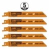 5 SABRE SAW BLADES FOR WOOD-METALS BIM 150x1,8-2,6x10-14TPI