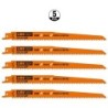 5 SABRE SAW BLADES FOR WOOD-METALS BIM 225x4,3x6TPI
