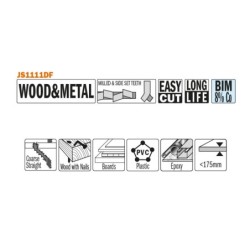 5 SABRE SAW BLADES FOR WOOD-METALS BIM 225x4,3x6TPI