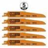 5 SABRE SAW BLADES FOR METALS BIM 150x2,9x9TPI
