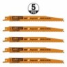 5 SABRE SAW BLADES FOR WOOD-METALS BIM 200x2,1-4,3x6-12TPI