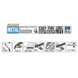 5 SABRE SAW BLADES FOR METALS BIM 225x1x24TPI