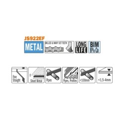 5 SABRE SAW BLADES FOR METALS BIM 150x1,4x18TPI