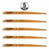 5 SABRE SAW BLADES FOR WOOD-METALS BIM 300x4,3x6TPI