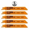 5 SABRE SAW BLADES FOR -METALS BIM 150x1,8-2,6x10-14TPI