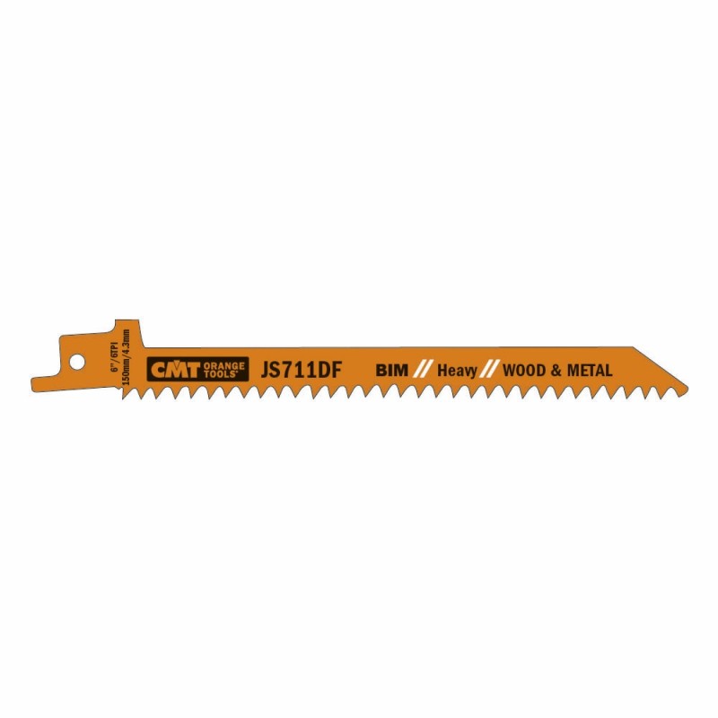 5 SABRE SAW BLADES FOR WOOD-METALS BIM 150x4,3x6TPI
