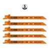 5 SABRE SAW BLADES FOR WOOD-METALS BIM 150x4,3x6TPI