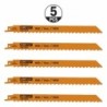 5 SABRE SAW BLADES FOR WOOD HCS 225x8,5x3TPI