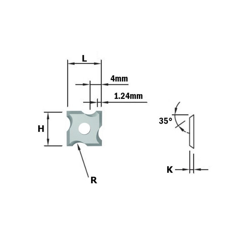 Kõvasulam pöördtera R2 12x12x1.5 mm Z4
