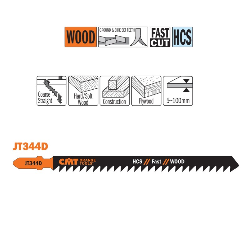 Tikksaelehed, 5 tk HCS 132x4x6TPI WOOD-STRAIGHT-COARSE