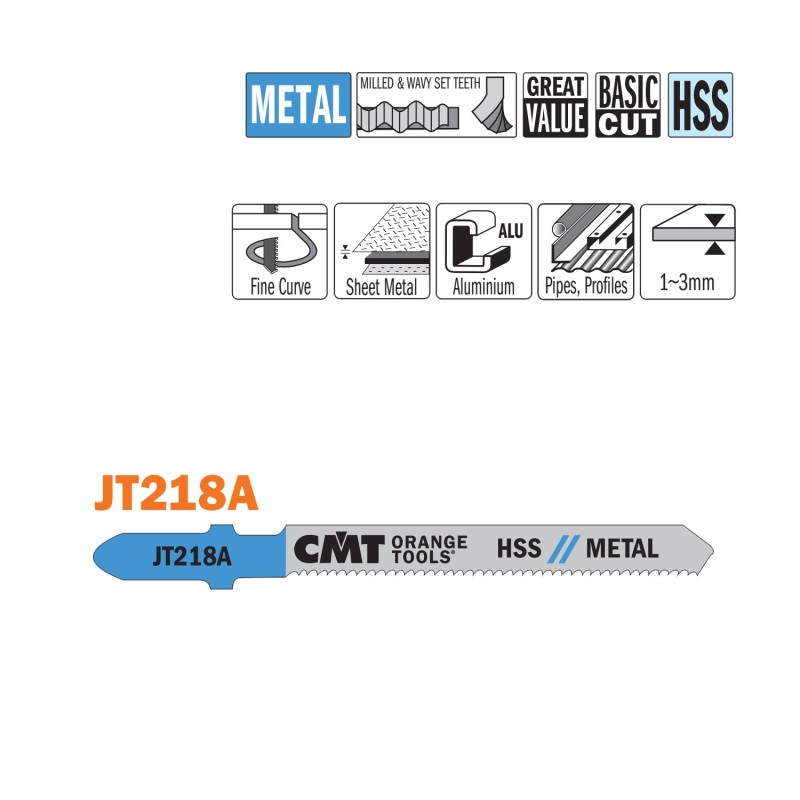 Tikksaelehed, 5 tk HSS 76x1.2x21TPI METAL-CURVE-FINE