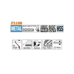 Tikksaelehed, 5 tk HSS 76x2x12TPI METAL-STRAIGHT-FINE