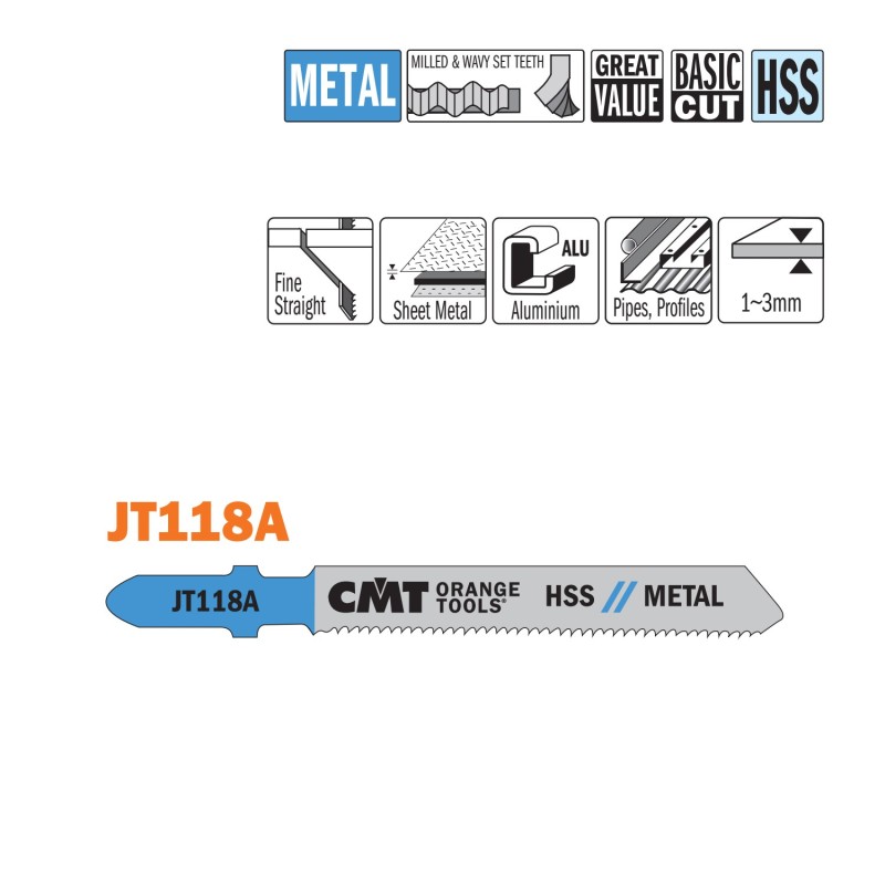 Tikksaelehed, 5 tk HSS 76x1.2x21TPI METAL-STRAIGHT-FINE