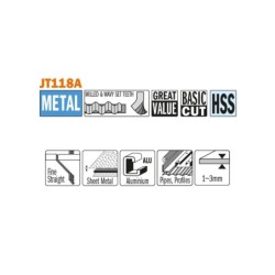 Tikksaelehed, 5 tk HSS 76x1.2x21TPI METAL-STRAIGHT-FINE