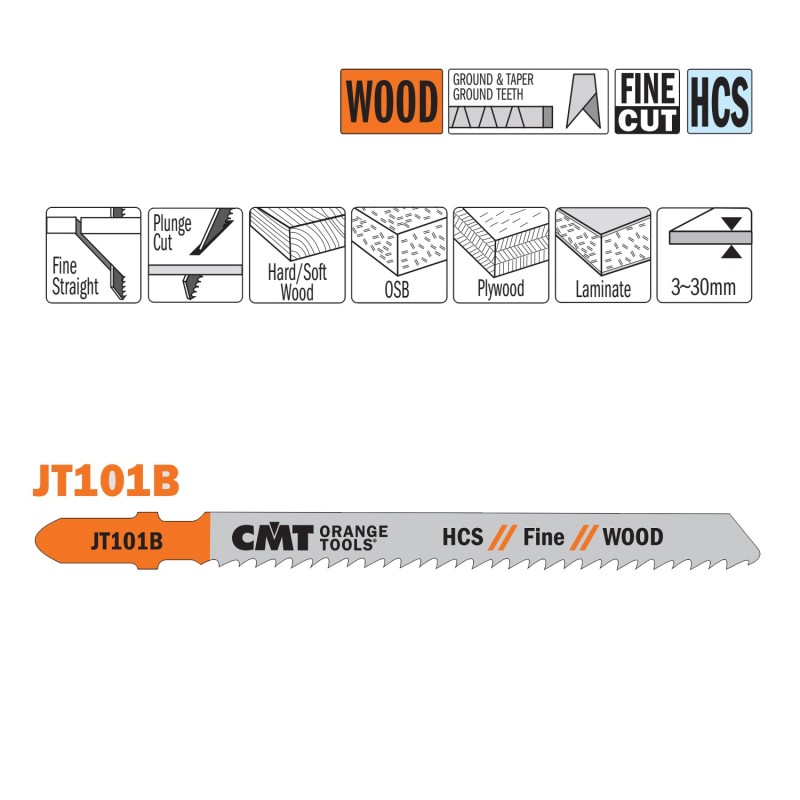 Tikksaelehed, 5 tk HCS 100x2.5x10TPI WOOD-STRAIGHT-FINE