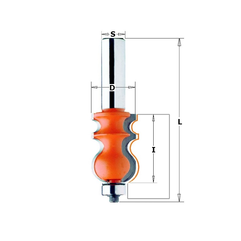 MOULDING BIT HW Z2 S-12.7 D-58x26 R-5-8 L-73.5 RH