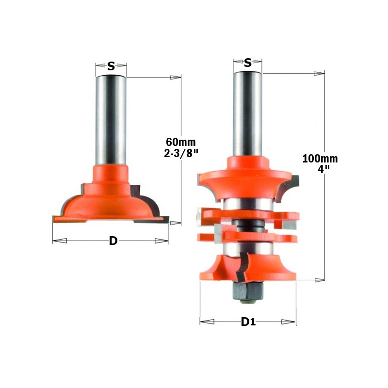 ENTRY  INTERIOR DOOR ROUTER BIT SET S-12.7 D-48X44.5
