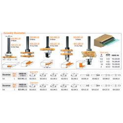 Külgserva soonefreesS SET Z3 HM WITH ARBORS S-8