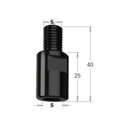 Kinnitusvõll M12x1-M10x1.5 LB-25