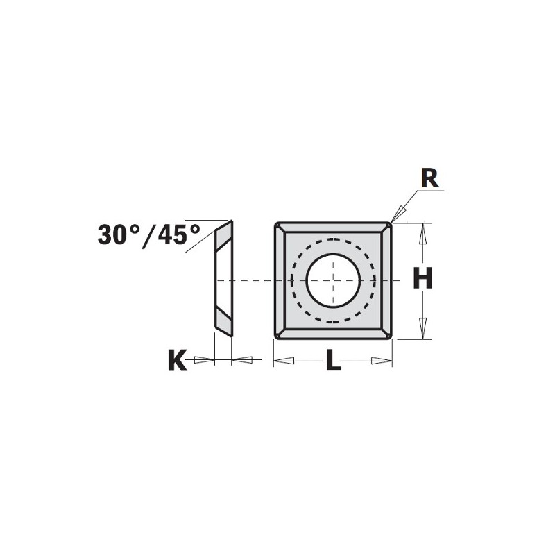 Kõvasulam pöördtera 14x14x2 mm Z4-30 R0.75