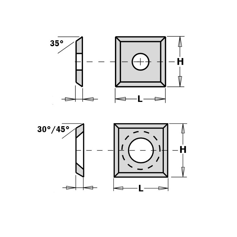 Kõvasulam pöördtera 13.6x13.6x2 mm Z4-30