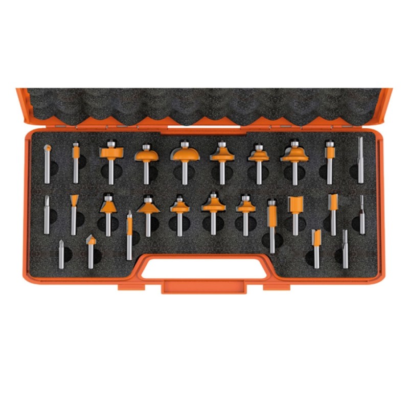 26-PIECE SUPER ROUTER BIT SET HM S-8