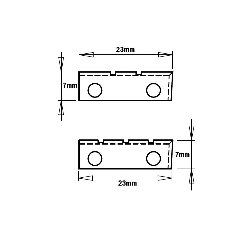 Kõvasulam pöördtera 23x7x1.5 mm 2-RT HM K2020