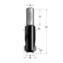 45 verseng puurile HM Z2 S-8x25 D-4-12 LH
