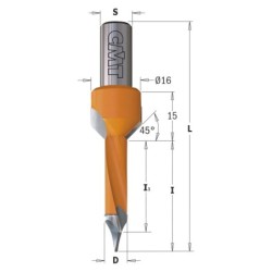 Tüüblipuur, versengiga, läbiv HM D-5x35x70 S-10x20 RH