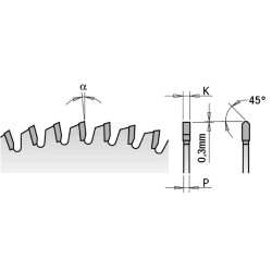 Saeketas värv.metallidele, plastik D-300x3.2x2.5x30 Z-96 HWG
