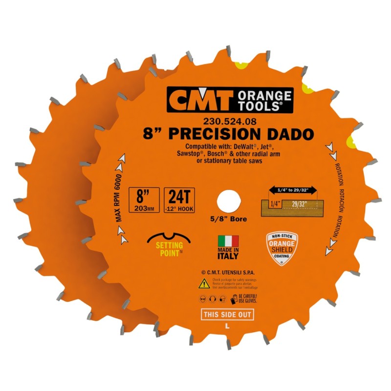 DADO saeketta komplekt D-203x6-20x15.87 mm Z12 -12 Neg. FLAT+ATB